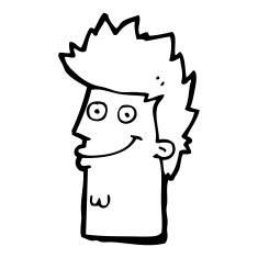 cartoon happy man face N25