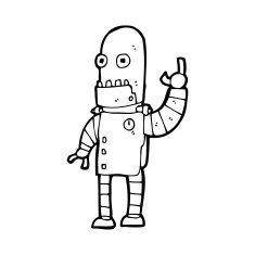 cartoon waving robot N28
