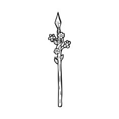 cartoon flowering spear N12