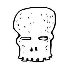 cartoon spooky skull N235