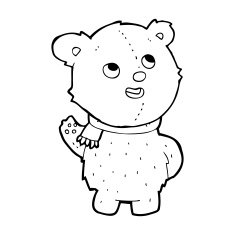 cartoon cute teddy bear with scarf N5