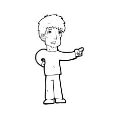 cartoon pointing man N143