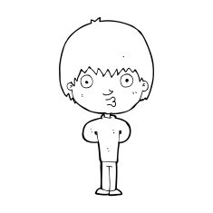 cartoon whistling boy N20