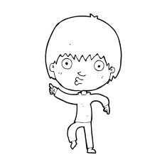 cartoon impressed boy pointing N14