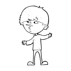 cartoon curious man N96