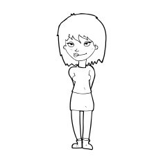 cartoon happy woman N351