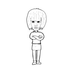 cartoon annoyed woman N255