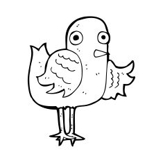 cartoon bird waving wing N14