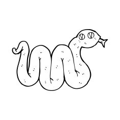funny cartoon snake N91