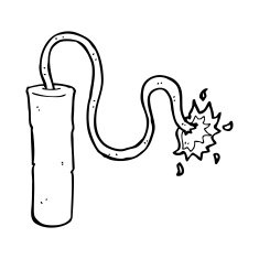 cartoon dynamite burning N14