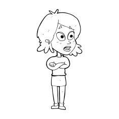 cartoon surprised woman N311