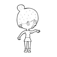 cartoon surprised woman N312