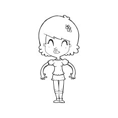 cartoon happy pretty woman N14