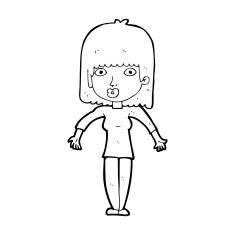 cartoon woman shrugging N81