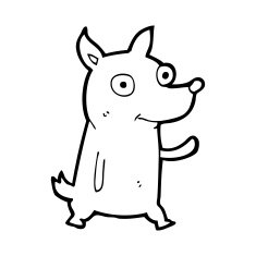 cartoon little dog waving N13