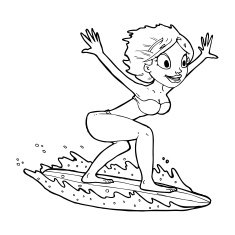 Cartoon Surfer Girl N30