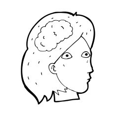 cartoon female head with brain symbol N24