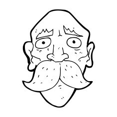 cartoon sad old man N25