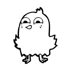 funny cartoon bird N241