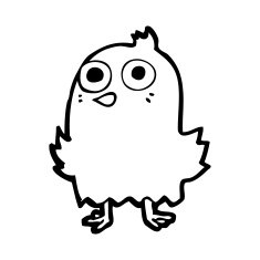 funny cartoon bird N242