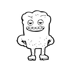 cartoon tooth looking smug N19