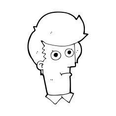 cartoon staring face N19