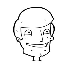 cartoon grinning man N122