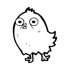 funny cartoon bird N243