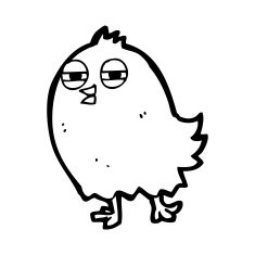 funny cartoon bird N244