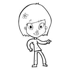 cartoon pretty woman pointing N52