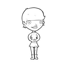 cartoon friendly woman N93