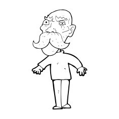 cartoon angry old man N203