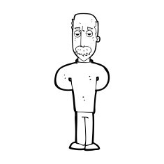 cartoon annoyed balding man N14