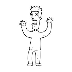 cartoon terrified man N381