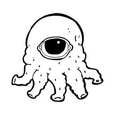 cartoon alien head N13