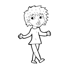 cartoon woman with no worries N52