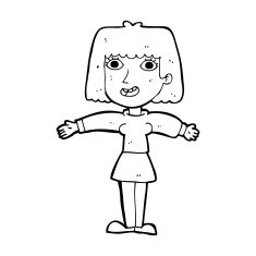 cartoon excited woman N182