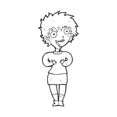 cartoon excited woman N185