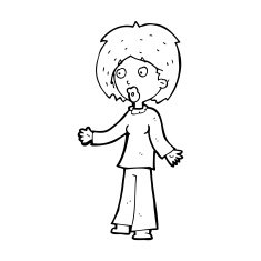 cartoon surprised woman N315