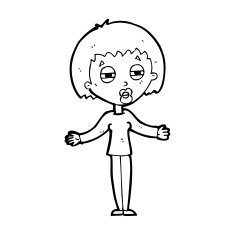 cartoon suspicious woman N27