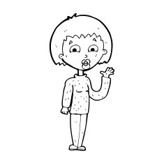Cartoon Woman Waving N450