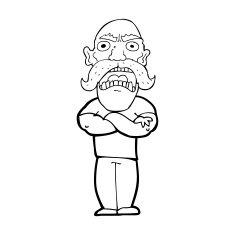 cartoon angry man N144