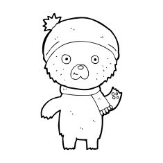 cartoon waving teddy bear N60