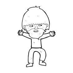 cartoon happy man with beard N57