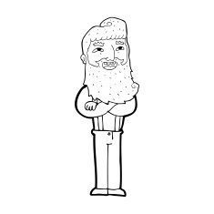 cartoon happy man with beard N58