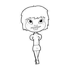 cartoon happy woman N353