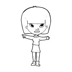 cartoon woman pointing N287