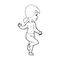 Cartoon Woman Waving N453