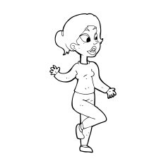 cartoon friendly woman waving N67