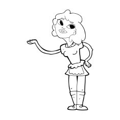 cartoon waitress serving N12
